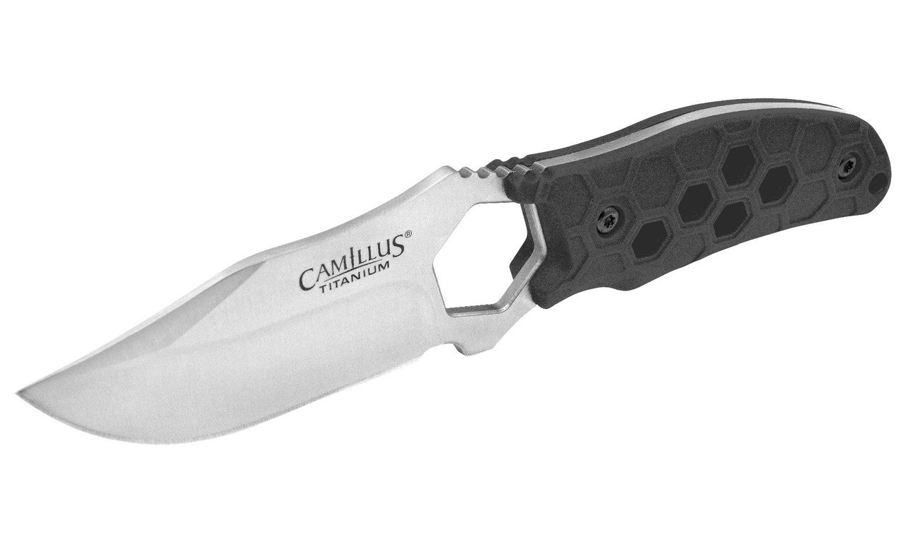 Camillus Comb Black Fixed Blade Knife