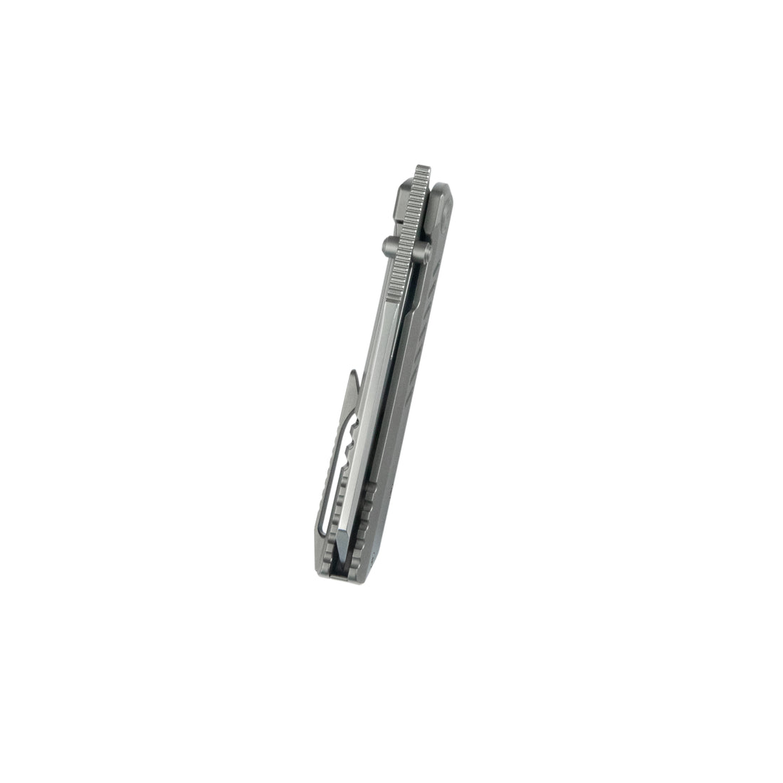KB Insomnia Frame Locking Folding Knife Gray Sandblast Titanium Handle 3.46" Silver Bead Blast M390 Blade KB441A