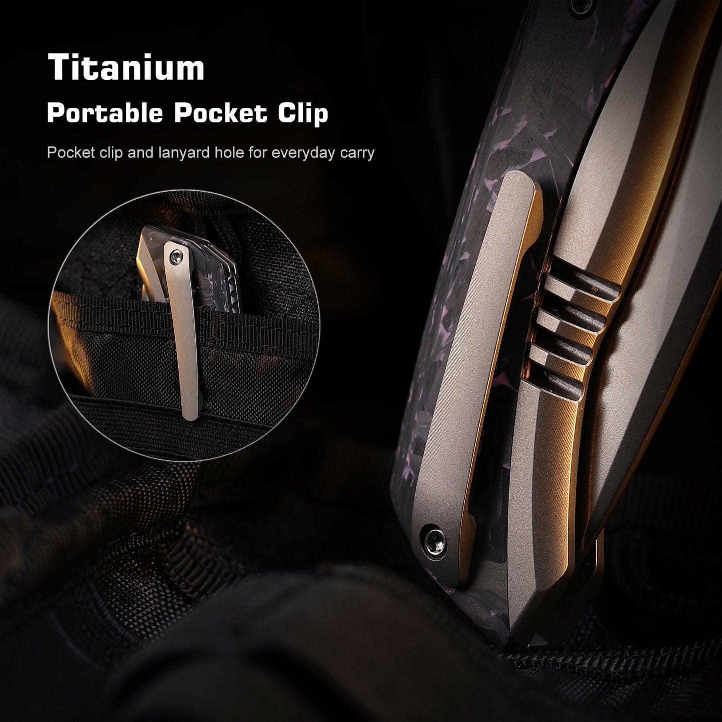 REMETTE RT-Steed Innovative Button Frame Lock M390 Blade Titanium Carbon Fiber Handle Folding Pocket Knife RTWS-TP