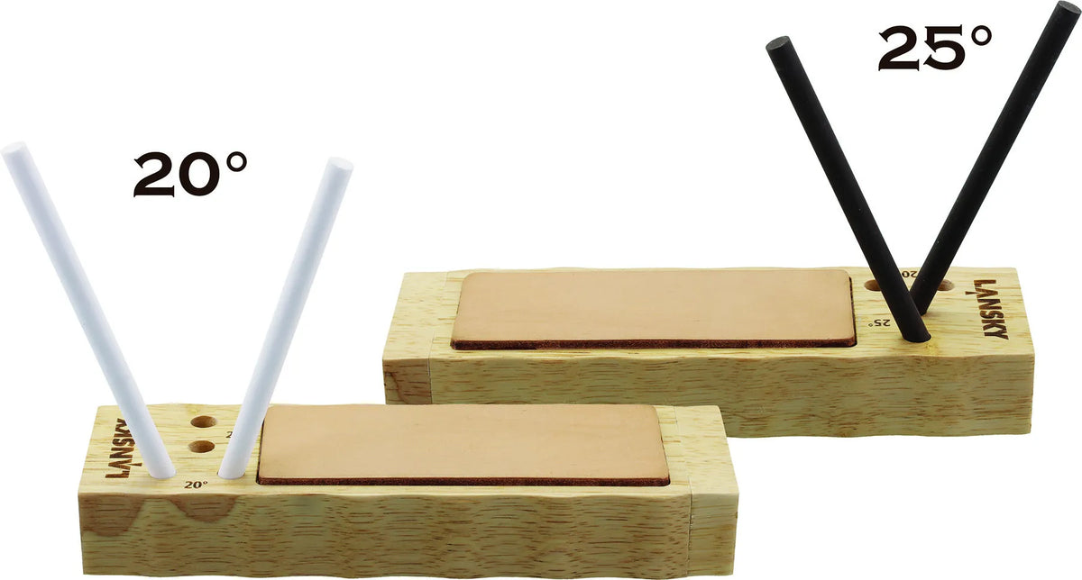 LANSKY 4-Rod Ceramic TurnBox Crock Stick® Knife Sharpener with Leather Strop