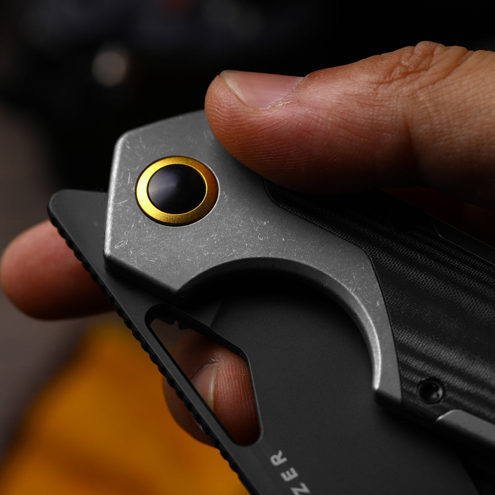 KIZER CUTLERY Serpentine | Elmax | Titanium & Micarta | Matte DLC Ultra