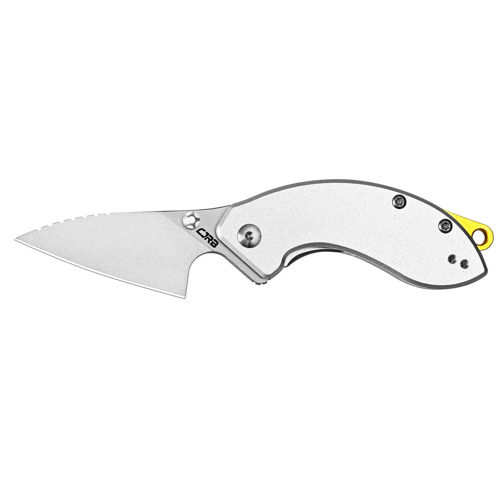 CJRB Spud Thumb Stud & Liner Lock Neck Knife Gray Aluminum Handle(2.34'' AR-RPM9 Steel Stone Wash Blade) J1971-GY
