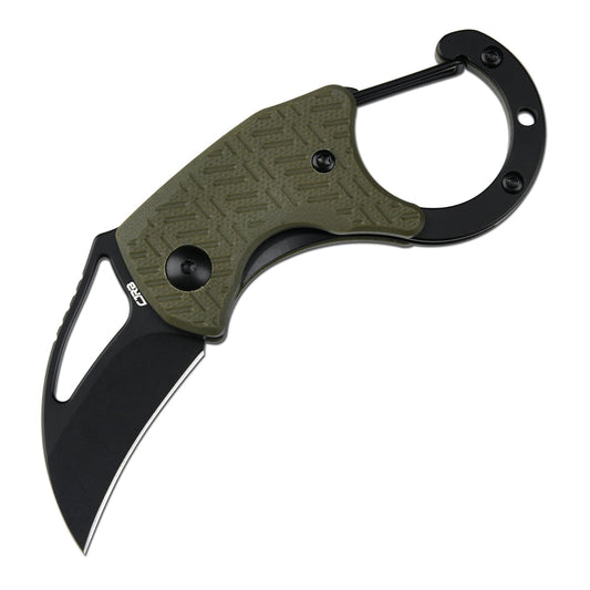 CJRB Anansi J1964 AR-RPM9 Steel Blade G10 Handle Folding Knives - Green G10 Handle/Black PVD Finish (J1964-BGN)