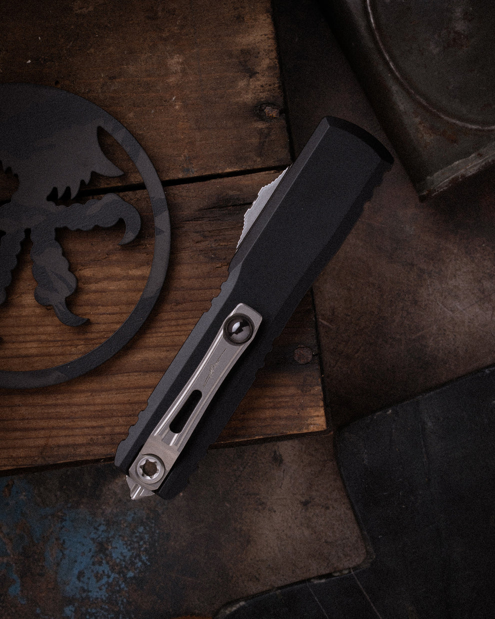 Microtech Gear ULTRATECH® GEN IV HELLHOUND SIGNATURE SERIES STONEWASH STANDARD (11194-10S)