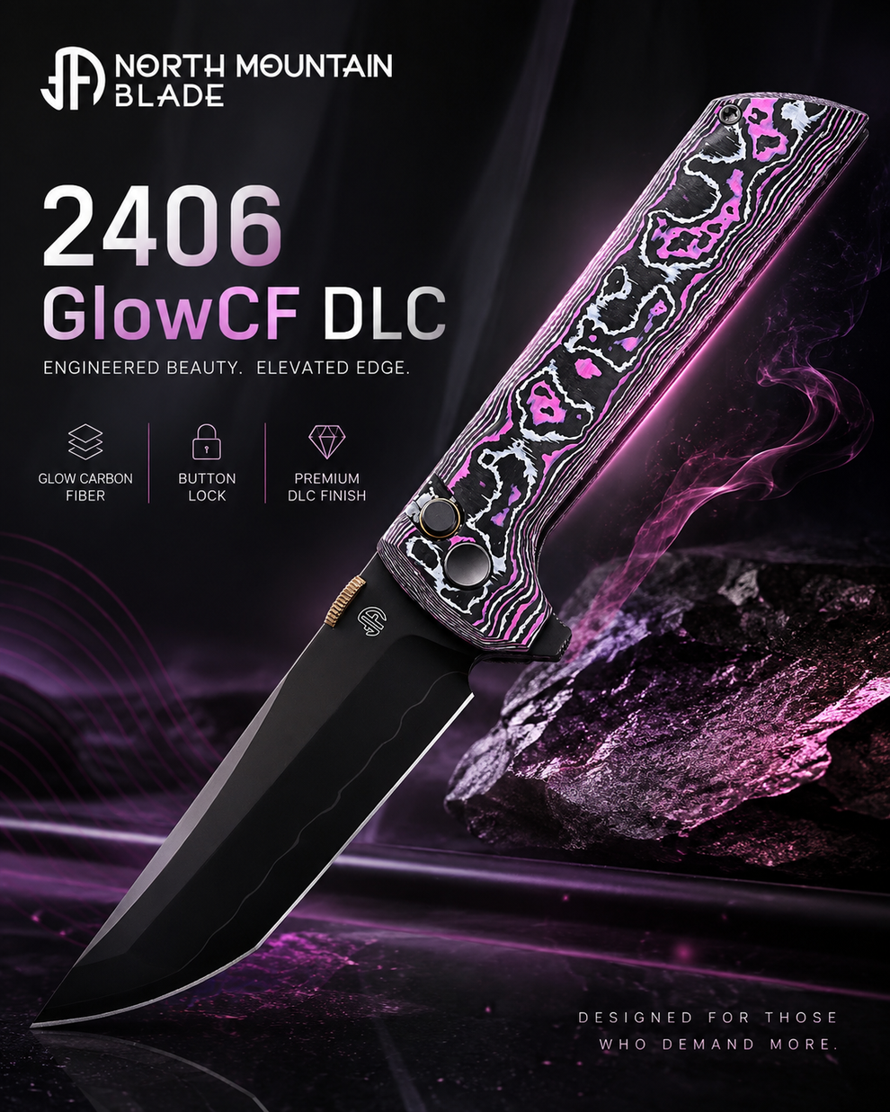 North Mountain 2406-GLOWCF-DLC Chop2 Ceramic Carbon Fiber New .45-style thumb disc