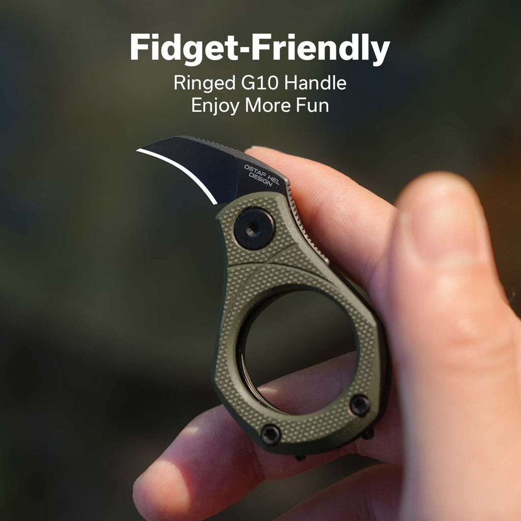 CIVIVI Pyrus Slip Joint Utility Knife OD Green G10 Handle (0.65" Black Stonewashed 14C28N Blade) C23038-4