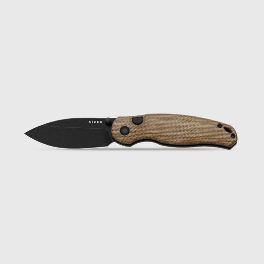 KIZER CUTLERY Phoca BD | 14C28N | Norplex UltreX™ Micarta | Button Liner Lock