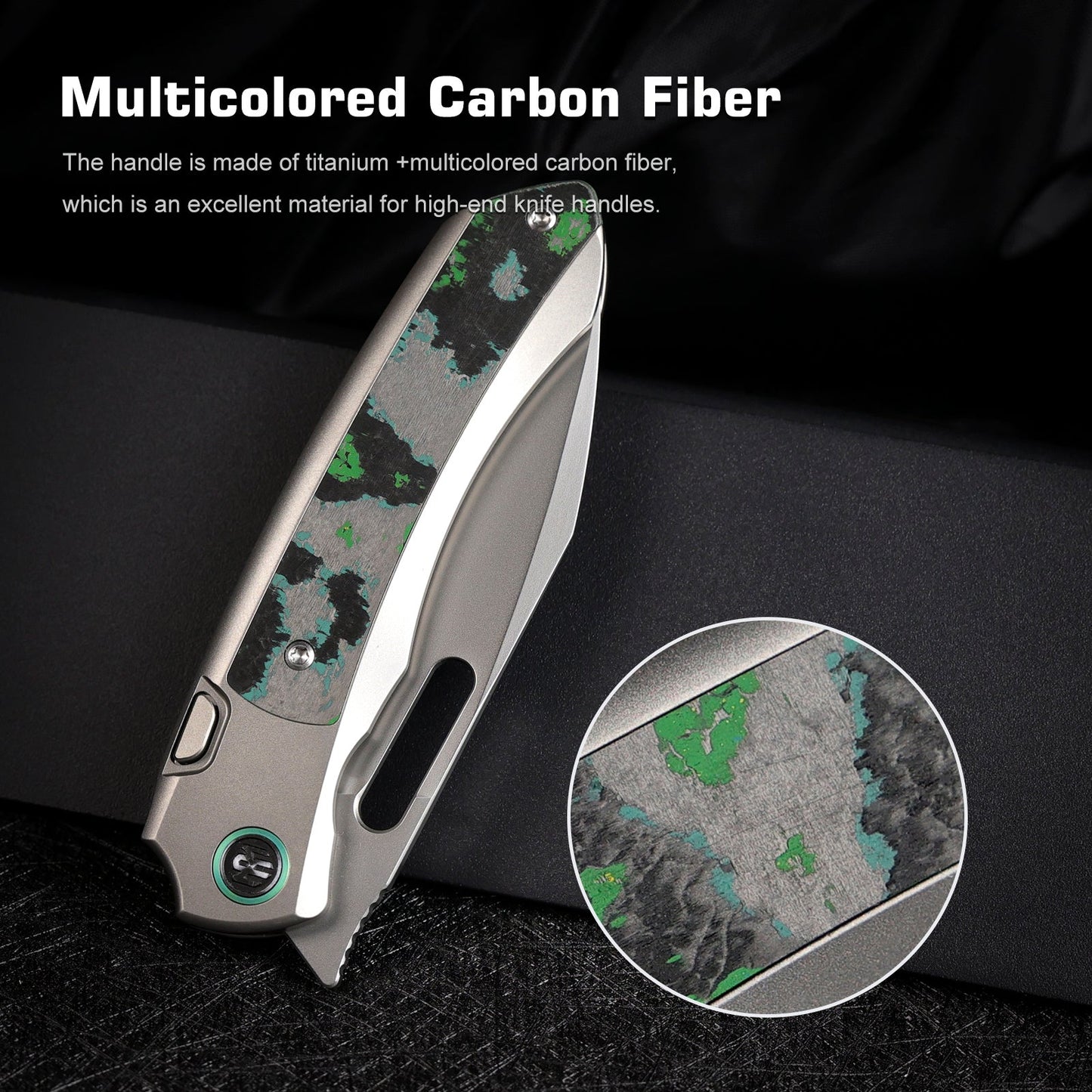 REMETTE RT-Orca Knife Button+Frame Lock M390 Blade Titanium Handle Outdoor Camping Knives ORCAKD
