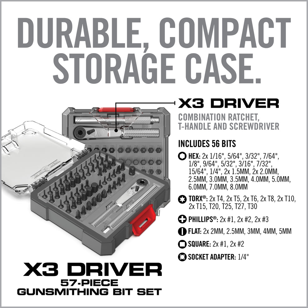 REAL AVID X3T DRIVER 57-PIECE GUNSMITHING BIT SET