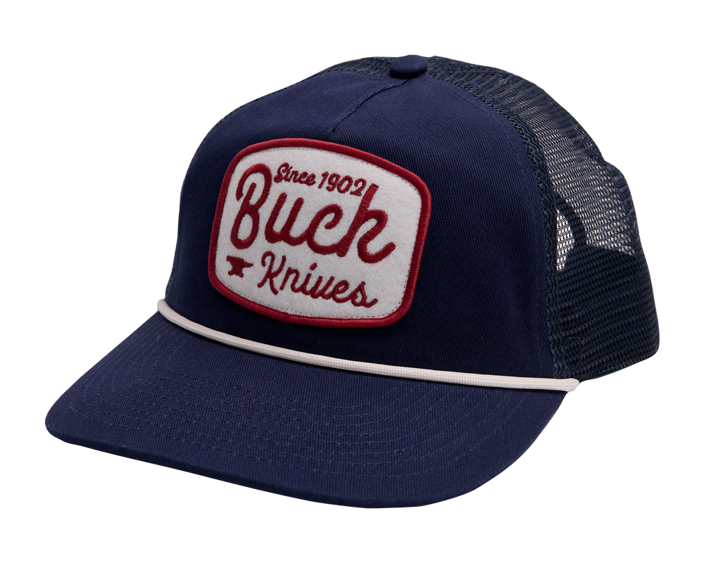 BUCK Navy Rounded Felt Patch Hat
