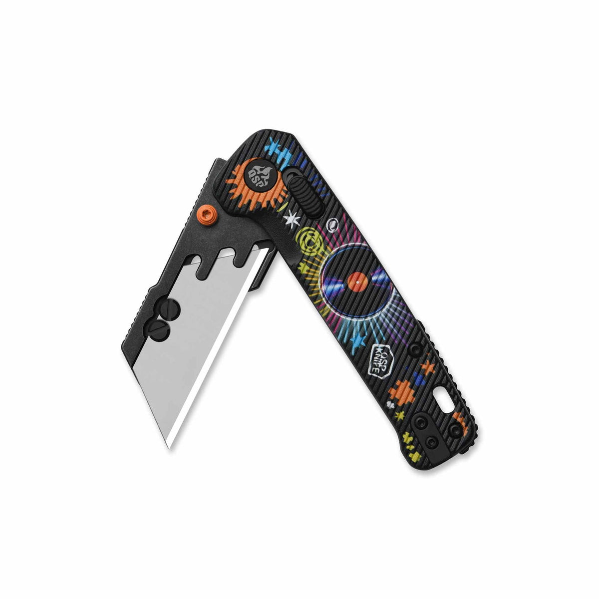 QSP Penguin Workmate Glyde Lock Utility Knife Stainless Steel Blade Black FRN Handle-Record Edition
