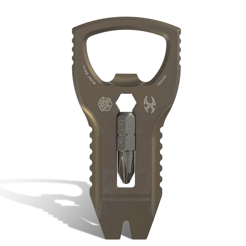 KANSEPT KNIVES PryOfSorts Titanium EDC Multi-Tool | Pry Bar, Bottle Opener & Magnetic Bit Driver | Bronze Anodized | Designed by Koch Tools-C010A4