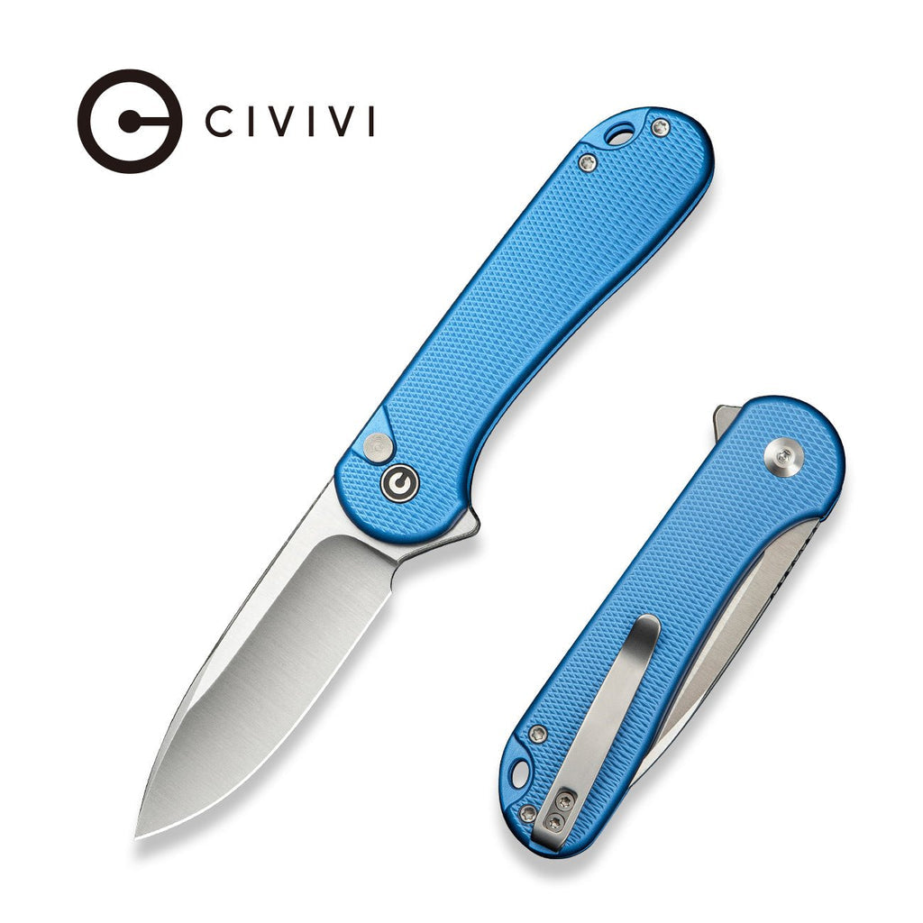 CIVIVI Button Lock Elementum II Flipper Knife Aluminum Handle (2.96" Nitro-V Blade) C18062PD-2