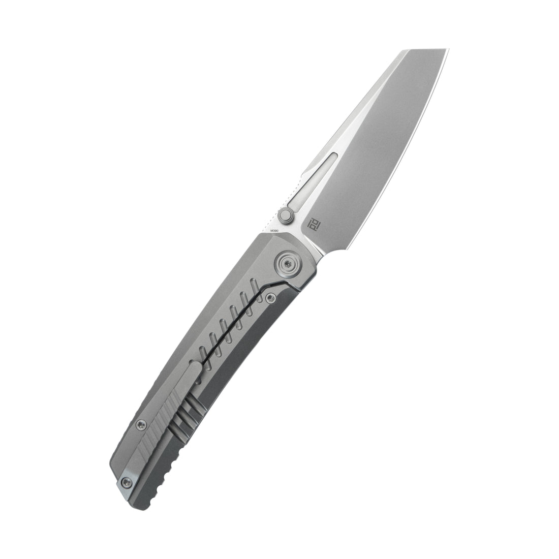 KB Insomnia Frame Locking Folding Knife Gray Sandblast Titanium Handle 3.46" Silver Bead Blast M390 Blade KB441A