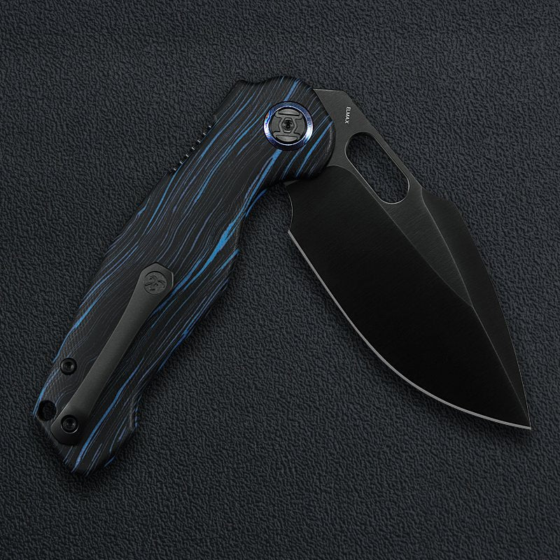 KUNWU KNIVES Gringo Verta Lock Blue G-mas with DLC Blade