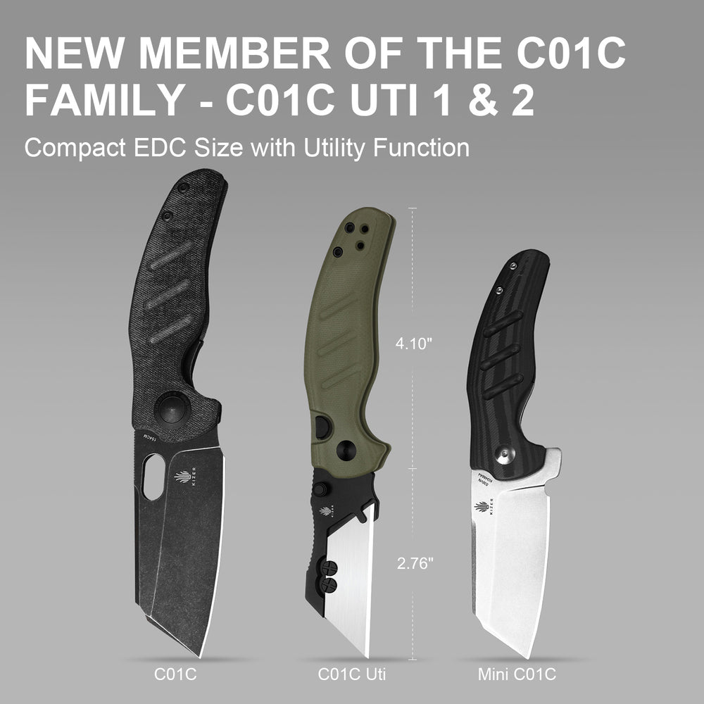 KIZER CUTLERY Sheepdog® Utility Knives | C01C Uti 1 | 5Cr15MoV | G10 | V3488.29JSA2