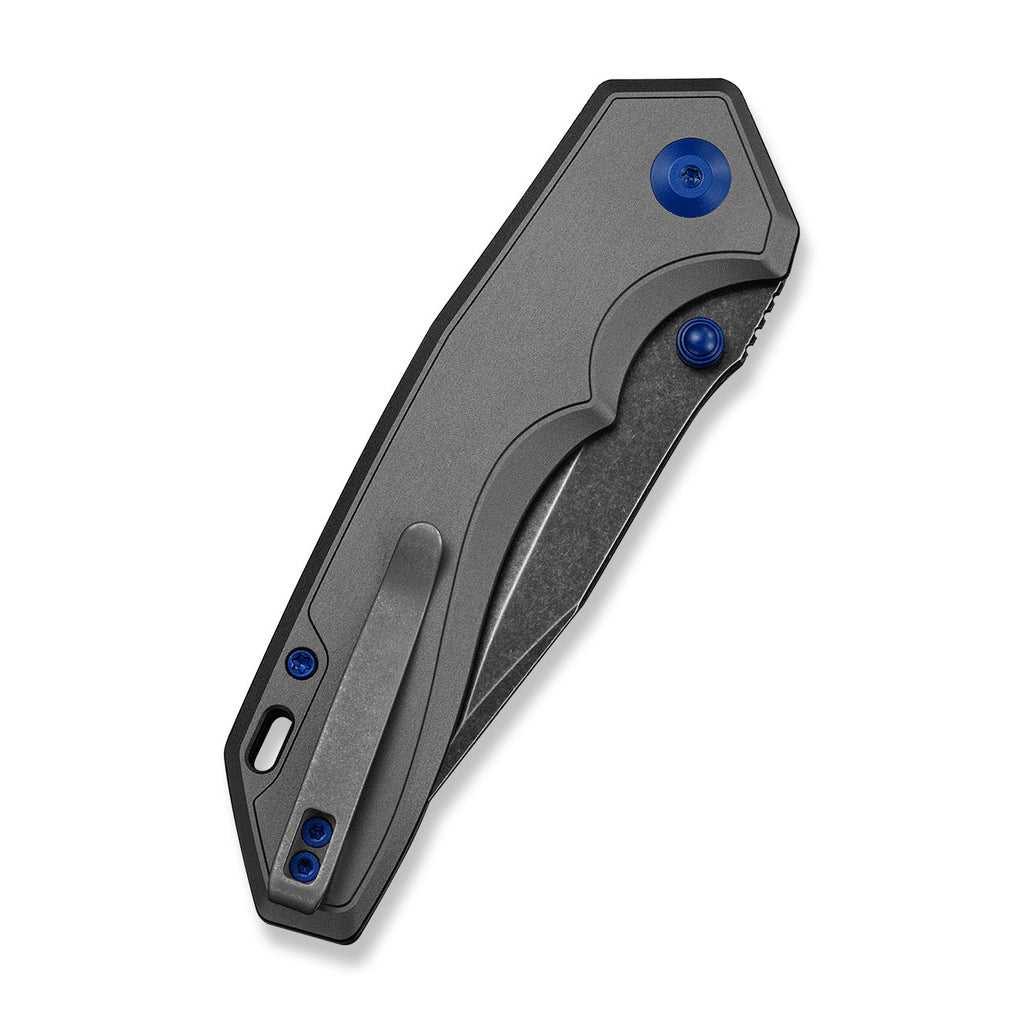 CIVIVI ELITE Brova Thumb Stud & Top Liner Lock Knife Gray Aluminum Handle (3.41" Black Stonewashed CPM S35VN Blade) CE25093-1