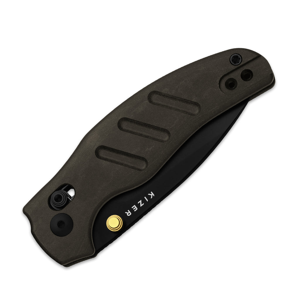 KIZER CUTLERY Sheepdog® C01C 2.9 CD | Kizer Clutch Lock™ | Richlite | Nitro-V | PVD Coating | KizerV™ 3488.29CDA2