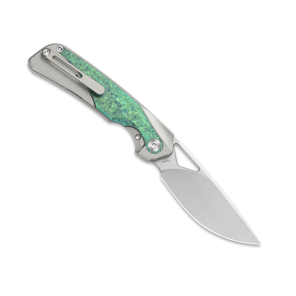 KIZER CUTLERY Topsail | M390 | Titanium & Crystallized Titanium | Front Flipper | Ki3735A4