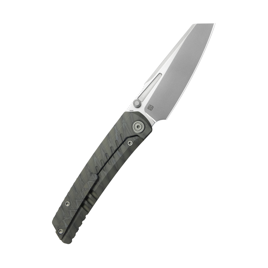 KB Insomnia Frame Locking Folding Knife Flamed Titanium Handle 3.46" Silver Bead Blast M390 Blade KB441B
