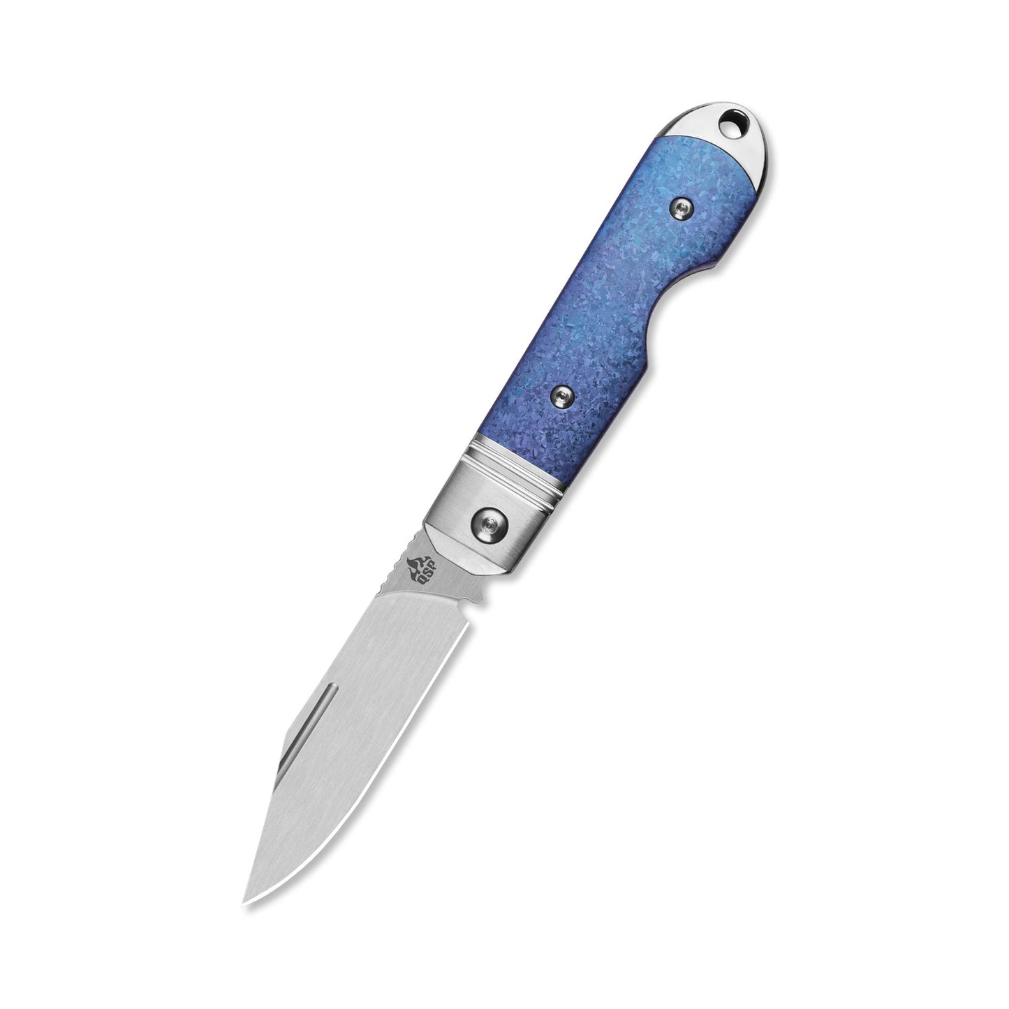 QSP Moray Slip Joint Pocket Knife Vanax blade Blue Crystal Titanium Handle-Limited Edition