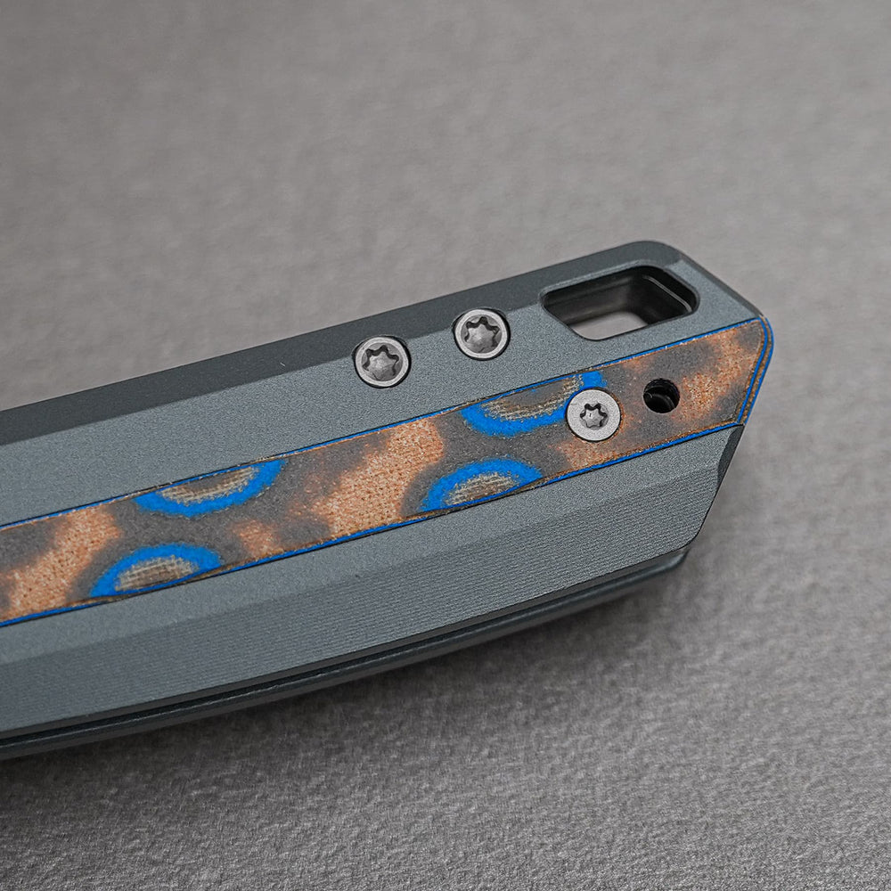 VOSTEED Kroc 329 -Top Liner Lock (3.29" S35VN Blade & Aluminum & Ocean Micarta Handle) - A1813