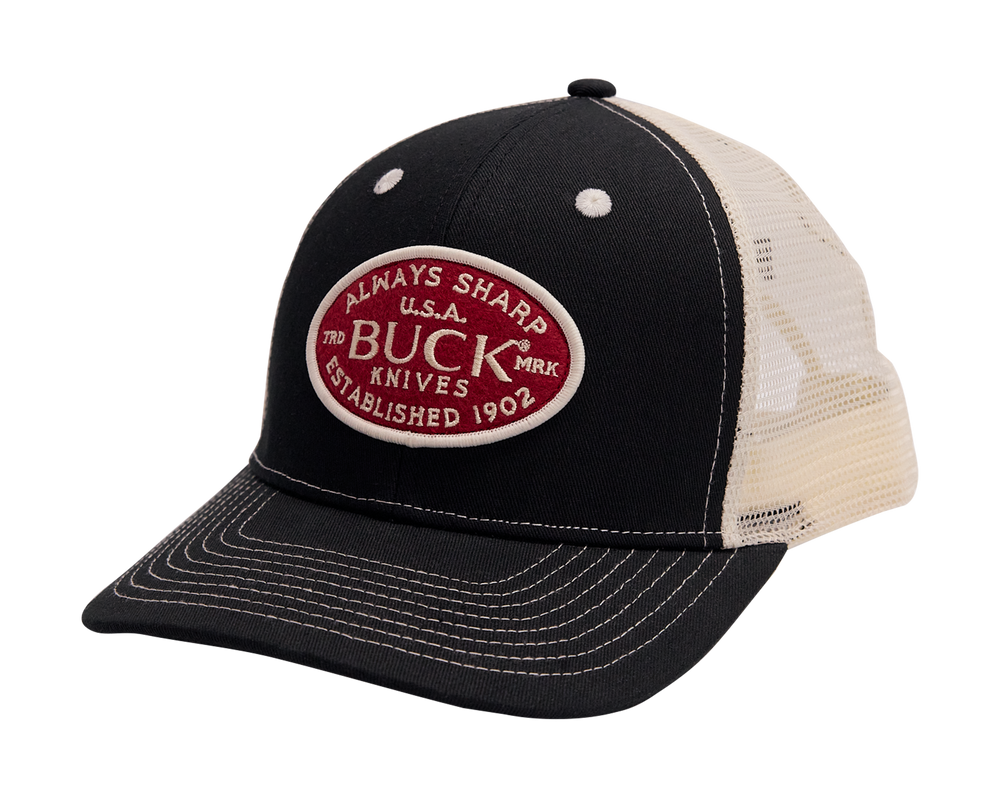 BUCK Black/Bone USA Felt Patch Hat