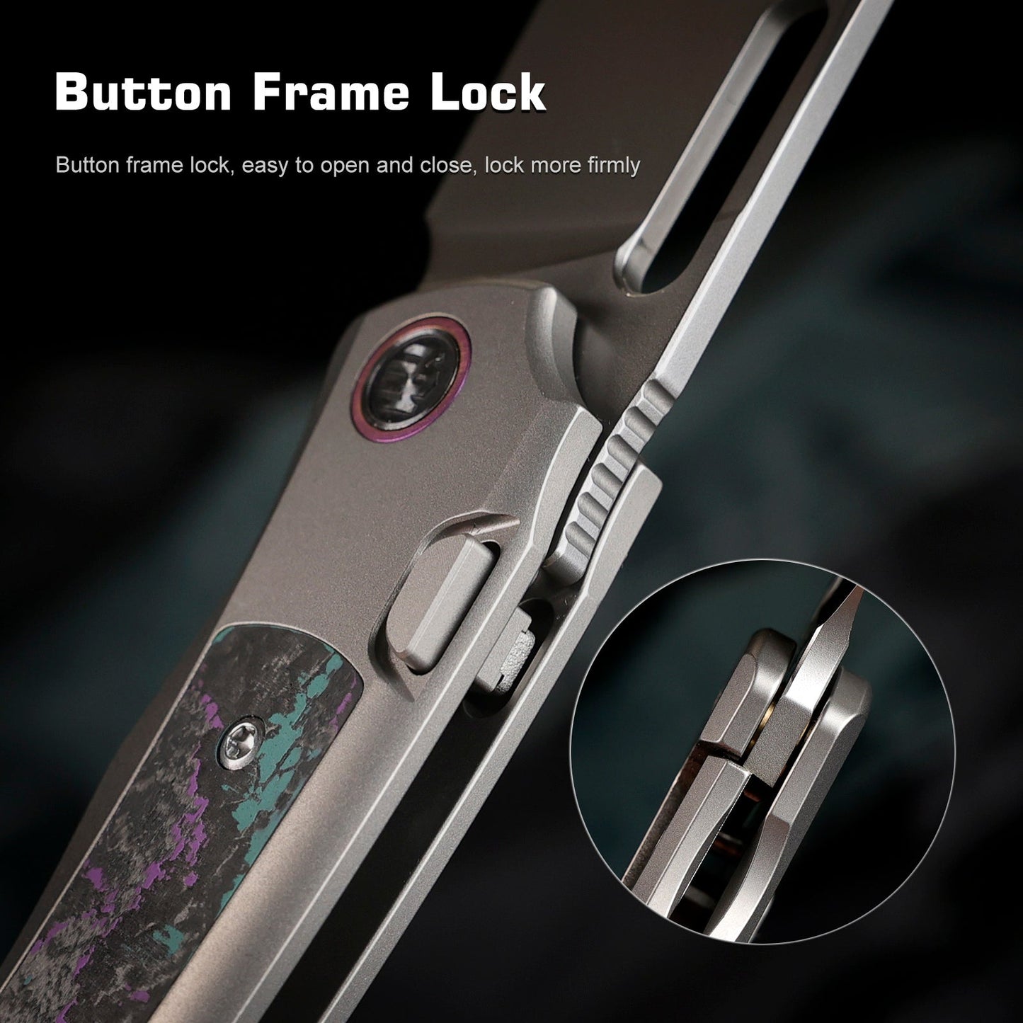 REMETTE RT-Orca Knife Button+Frame Lock M390 Blade Titanium Handle Outdoor Camping Knives ORCAJY