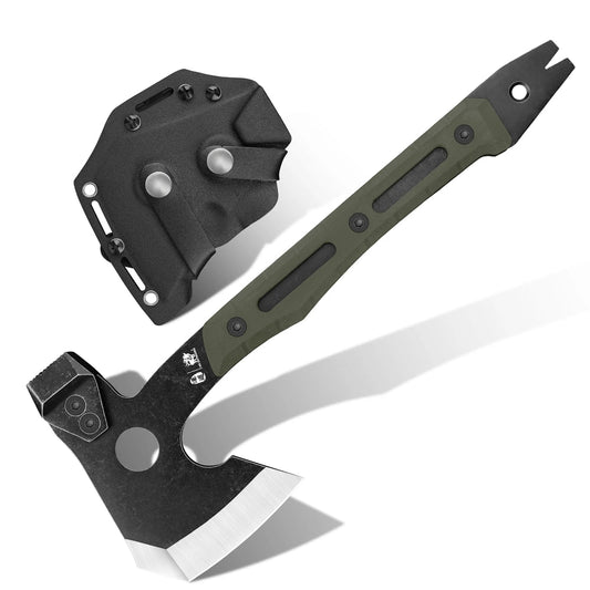 HX OUTDOORS IRONSIDE Hatchet | 12.83" Overall Length | 420 Blade | Green G10 Handle