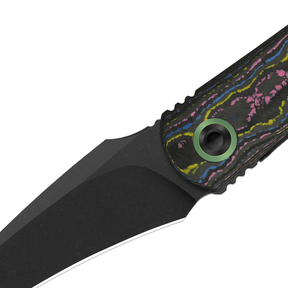 KIZER CUTLERY Feist 3 | CPM S90V + Matte DLC Ultra | Hawkbill | Titanium (Matte DLC Ultra) & CamoCarbon Ultimate Warrior | KizerX™ 3499.3A3