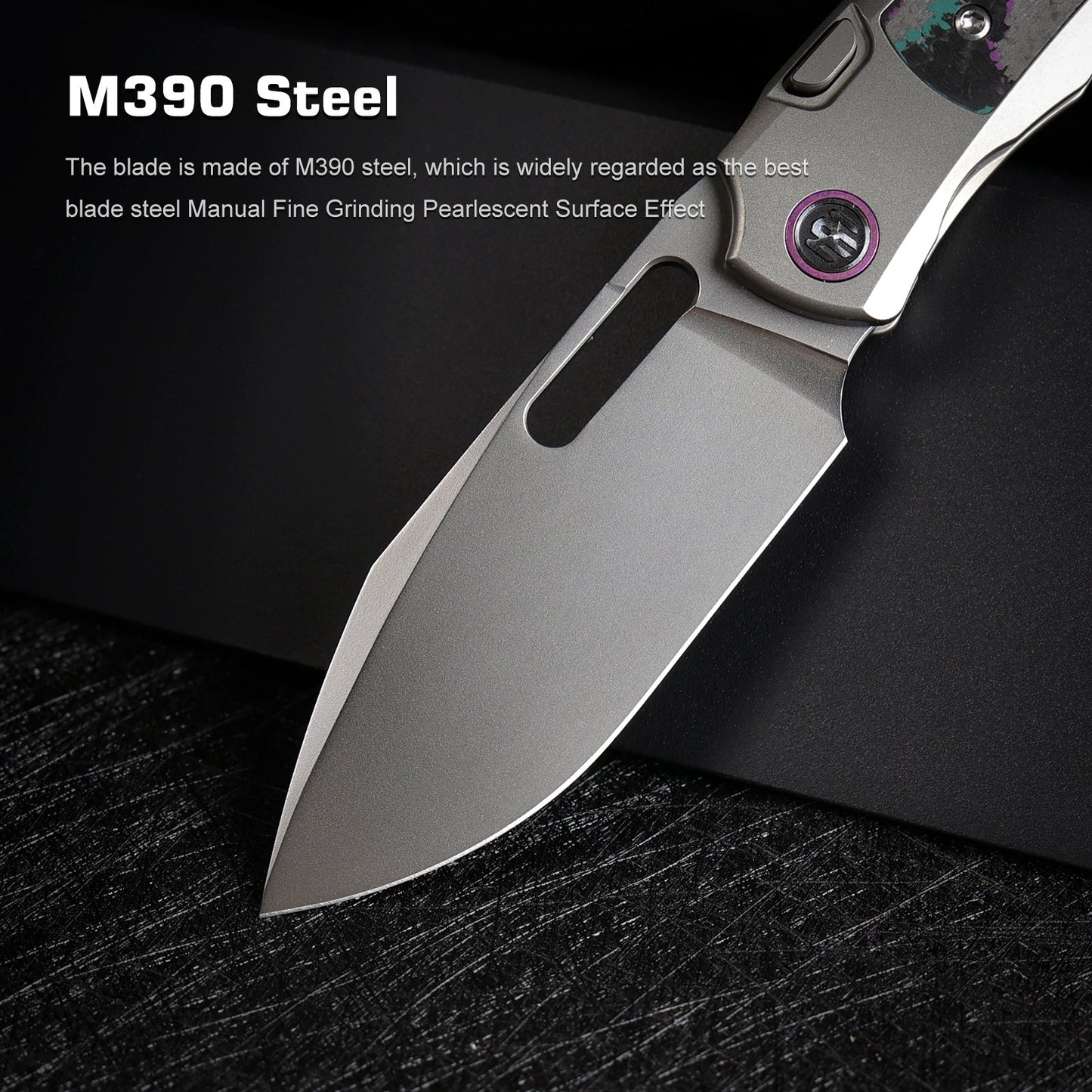 REMETTE RT-Orca Knife Button+Frame Lock M390 Blade Titanium Handle Outdoor Camping Knives ORCAJY