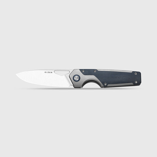 KIZER CUTLERY Serpentine | M390 | Titanium & Blue Richlite | Satin