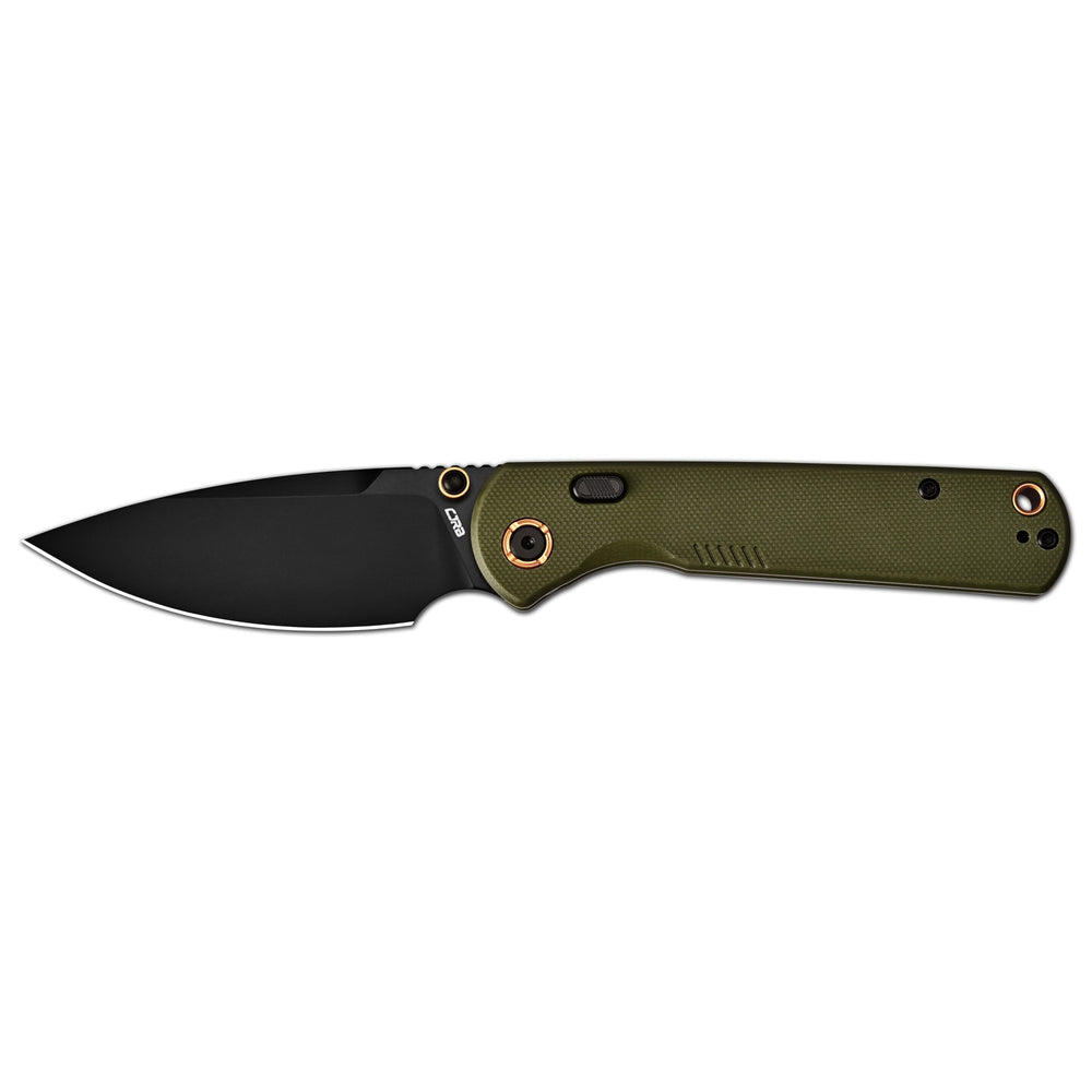 CJRB Latitude Thumb Stud & Top Liner Lock EDC Knife Green G10 Handle(3.47'' AR-RPM9 Steel Black PVD Coating Blade) J1975-BGN