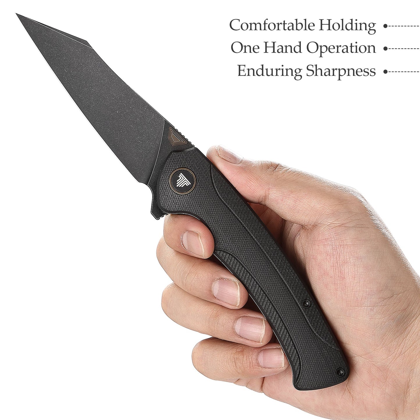 TRIVISA Lynx-03B Thumb Stud,3.66" S35VN Steel,G10 Handle