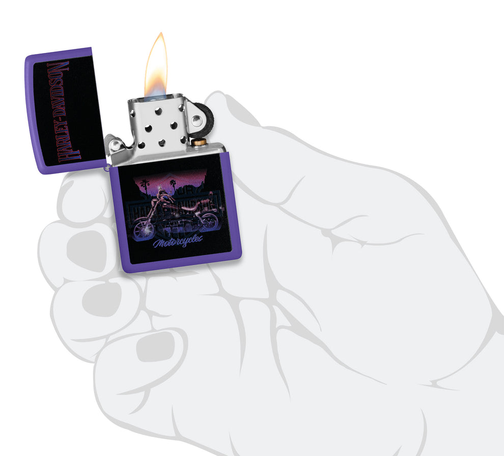 ZIPPO Harley-Davidson® Black Light Motorcycle Design