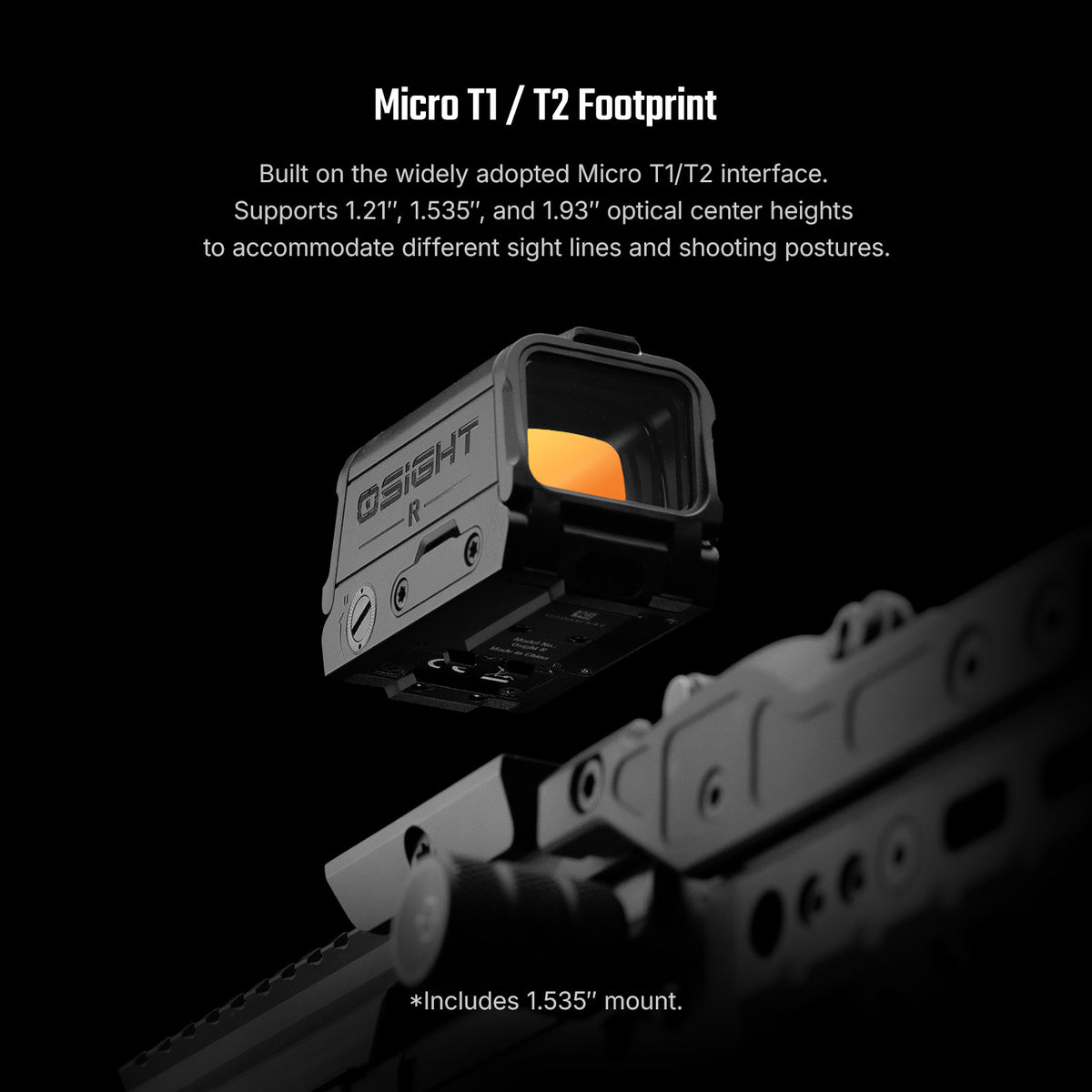 Osight R Micro T1/T2 Footprint Enclosed Red Dot Sight with Multi-Reticle System