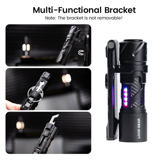 LOOP GEAR SK03 RGB Pro Aluminum Black LED Flashlight