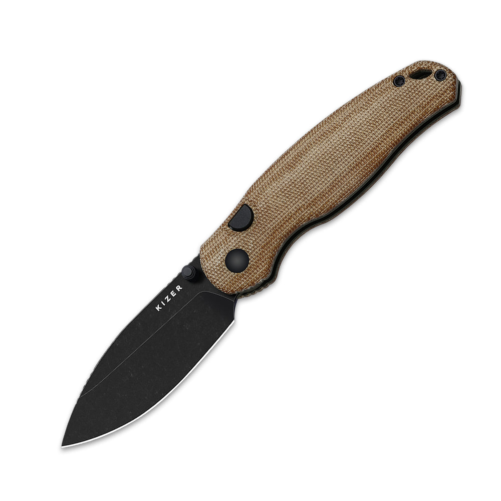 KIZER CUTLERY Phoca BD | 14C28N | Norplex UltreX™ Micarta | Button Liner Lock
