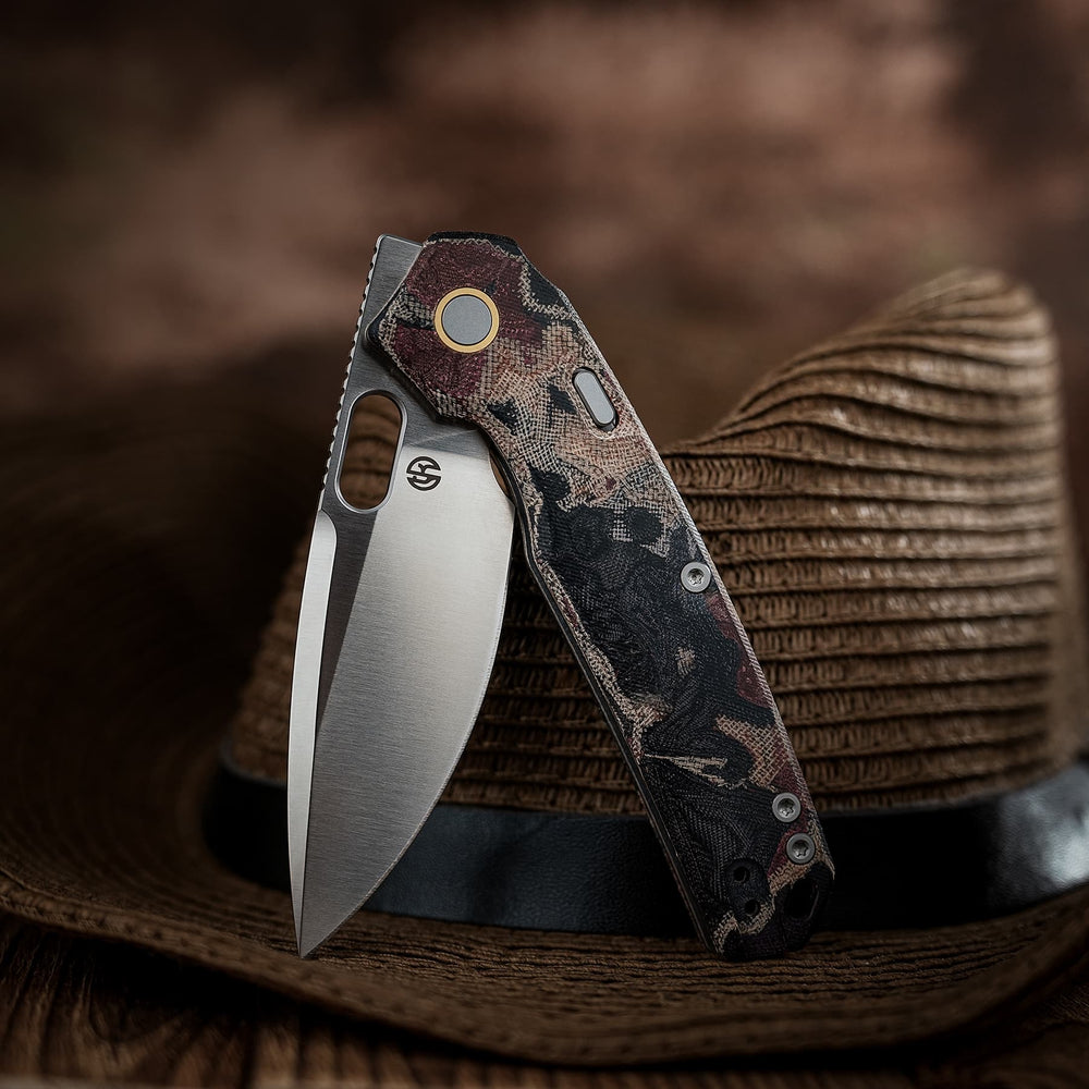 VOSTEED Psyop - Top Liner Lock Knife (3.32" Elmax Blade & Current Micarta Handle) - A2234