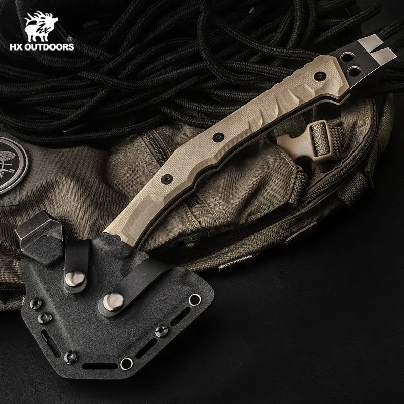 HX OUTDOORS GUARDIANS Hatchet | 13" Overall Length | 420 Blade | TAN G10 Handle