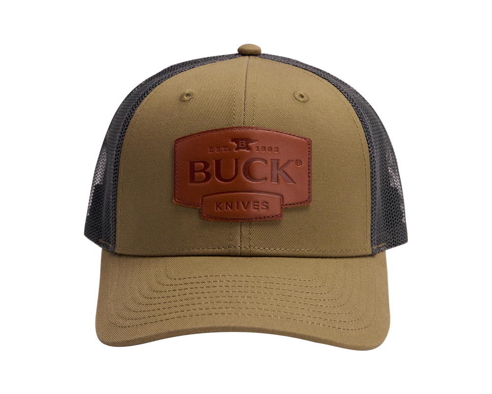 BUCK O.D. Green Leather Patch Hat