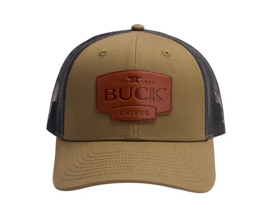 BUCK O.D. Green Leather Patch Hat