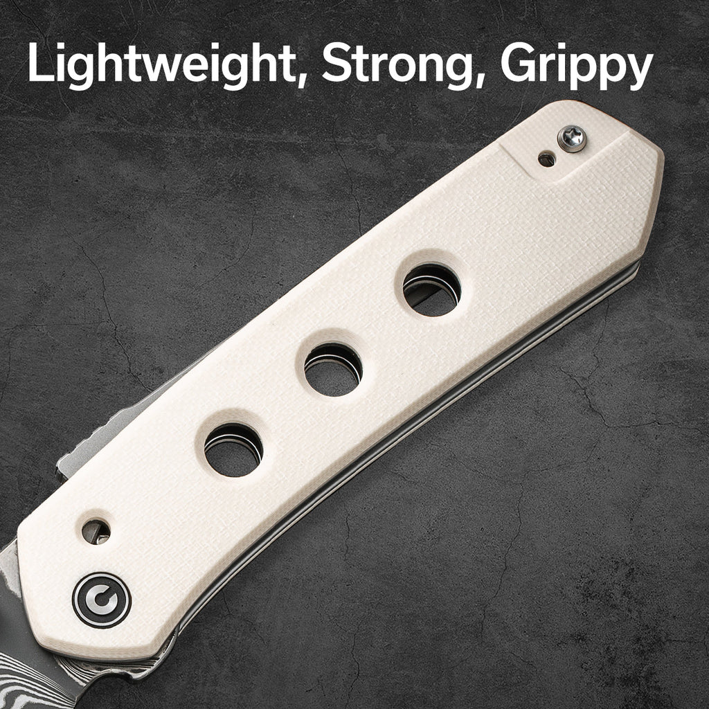 CIVIVI Vision FG Thumb Stud & Superlock Knife G10 Handle (3.54" Damascus Blade) C22036-DS1