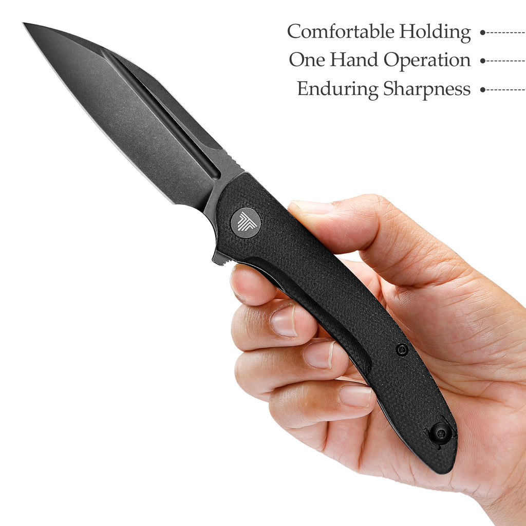 TRIVISA Cuckoo-BM Liner Lock EDC Folding Pocket Knife 3.37'' 14C28N Steel Blade,Micarta Handle