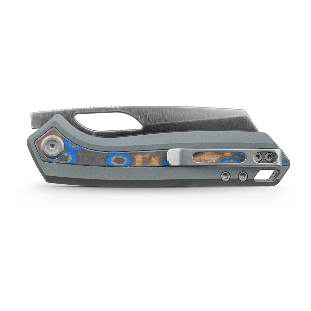 VOSTEED Kroc 329 -Top Liner Lock (3.29" S35VN Blade & Aluminum & Ocean Micarta Handle) - A1813