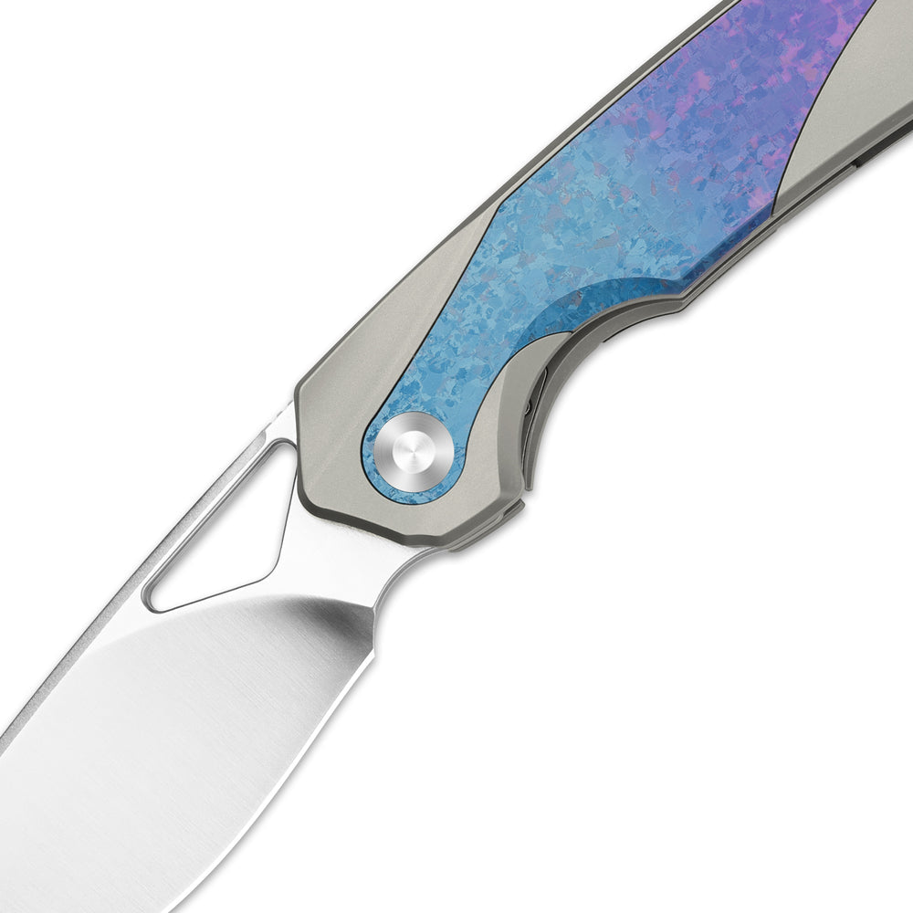 KIZER CUTLERY Topsail | S45VN | Titanium & Crystallized Titanium | Front Flipper | Ki3735A1