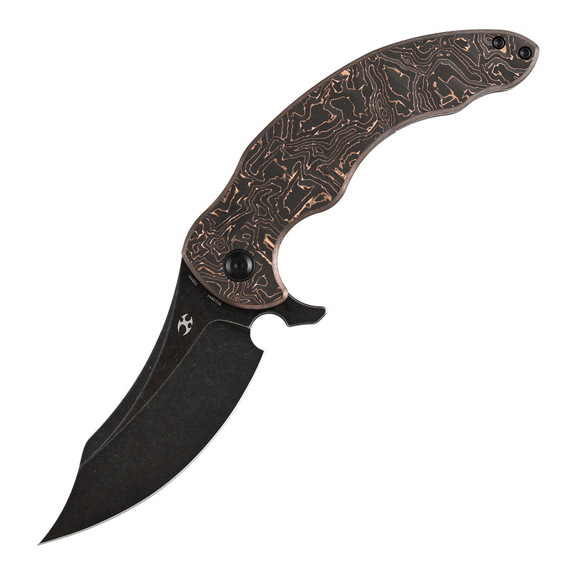 KANSEPT Gilgamesh Flipper Copper Carbon Fiber with Blackwash Titanium Handle ( 3.75" CPM S35VN Blade) Andreas Goltz Designed- K1128A4