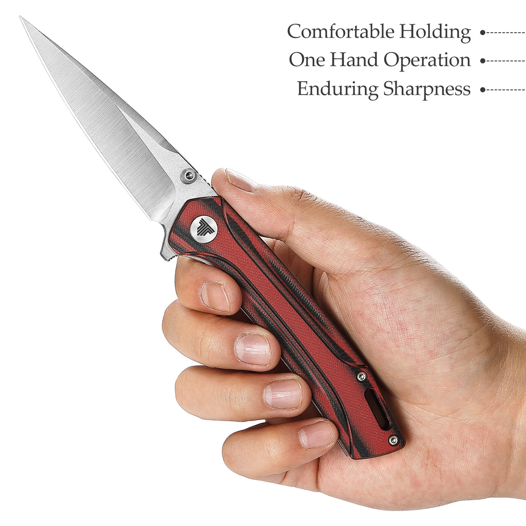 TRIVISA Volans-03RB Thumb Stud,3.26" 154CM Steel,Layers G10 Handle