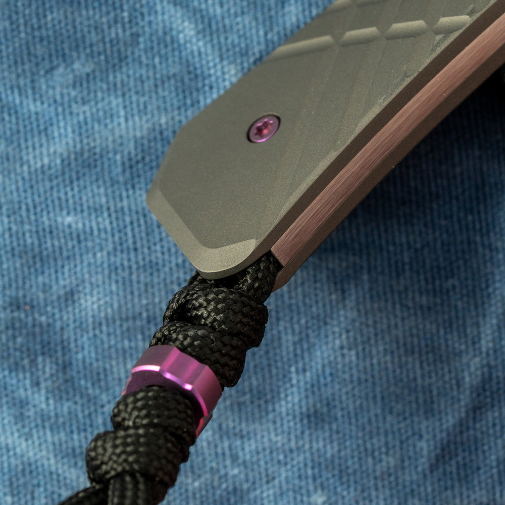 JACK WOLF KNIVES PIONEER FIXEDC - TITANIUM CROSS HATCH 2 HAND SATIN