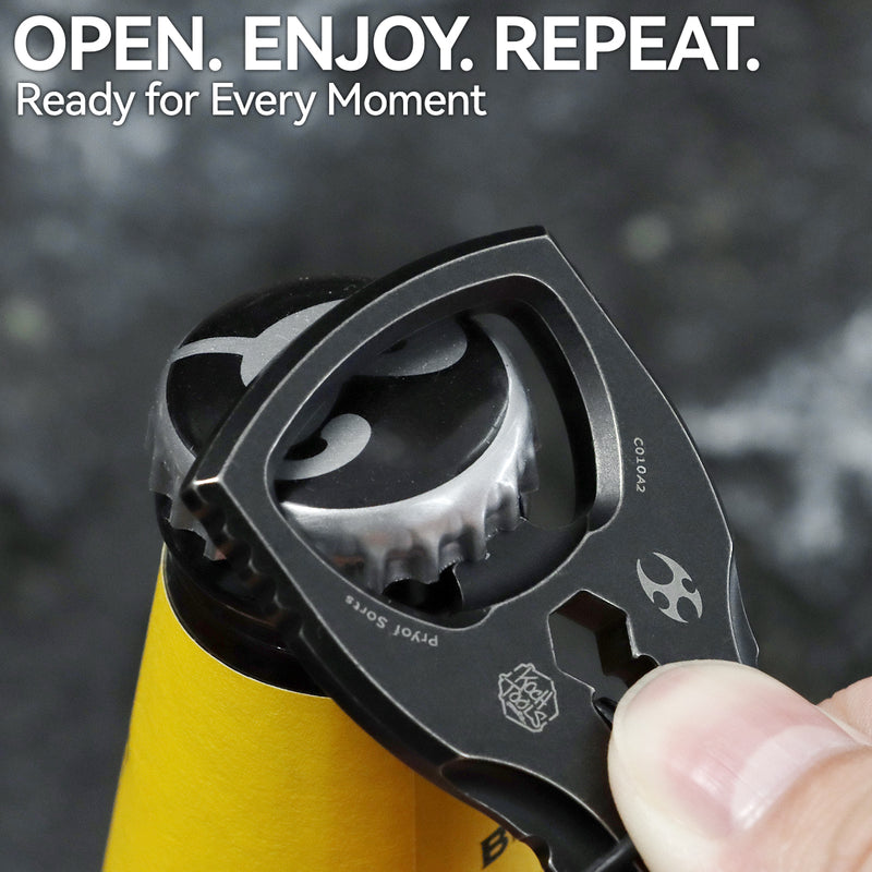 KANSEPT KNIVES PryOfSorts Titanium EDC Multi-Tool | Pry Bar, Bottle Opener & Magnetic Bit Driver | Blackwash Anodized | Designed by Koch Tools-C010A2